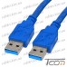 Купить Шнур USB штекер А - штекер А, Vers.3.0, диам.-5,5мм, 1,5 метра, синий, Tcom по выгодной цене